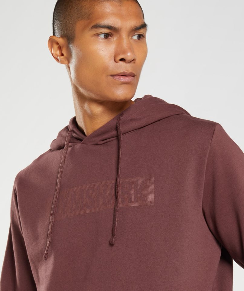 Men's Gymshark Block Hoodie Brown | CA 6D8A0N